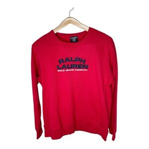 Ralph Lauren Polo Jeans Company Sweatshirt Vintage Y2K Red Blue Size Large